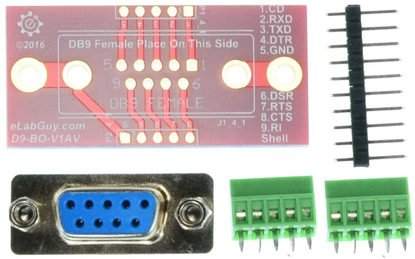 D9-M-BO-V1AV RS232 DB9 COM Port Breakout Boards (Male) vertical