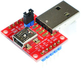 USB-AM-mBF-V1A, USB 2.0 Type A Male to mini USB2.0 Type B Female pass through adapter breakout board