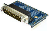 DB25 male connector breakout board headers
