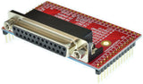 DB25 female connector breakout board headers