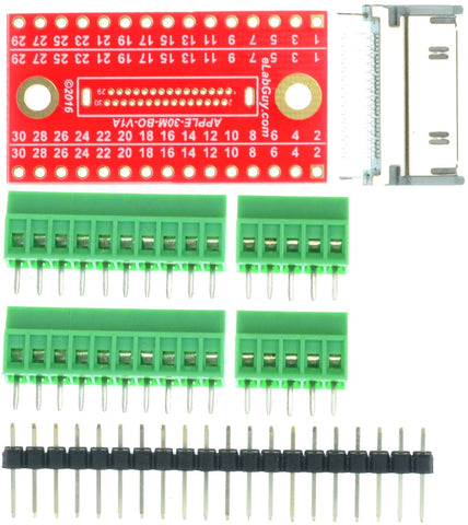 Apple 30-pin male Connector breakout board components