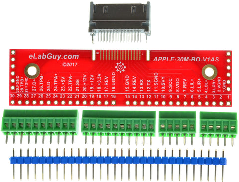 APPLE-30M-V1AS Apple 30-pin Male Plug breakout board (side)
