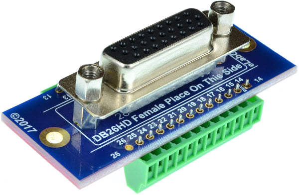D26HD-F-BO-V1AV DB26 HD Female Breakout Board eLabGuy Vertical – eLabBay