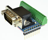 DB15HD VGA connector breakout board terminal block