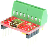 mini 8-pin USB Female socket breakout board screw terminal blocks