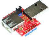USB-AM-AF-V1A, USB 2.0 Type A Male to USB2.0 Type A Female pass through adapter breakout board
