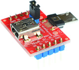 USB-uBM-mBF-V1A, micro USB 2.0 Type B Male to mini USB2.0 Type B Female pass through adapter breakout board