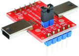 USB-mBM-mBM-V1A , mini USB 2.0 Type B Male to mini USB2.0 Type B Male pass through adapter breakout board