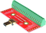 HDMI-DM-BO-V1AS, micro HDMI Type D Male socket Breakout Board (side), eLabGuy